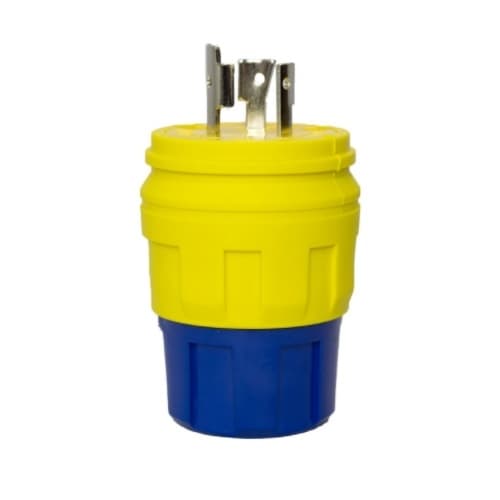 L5-20 NEMA Plug, Watertight, 2P/3W, 1 Ph, 125V, Medium, Yellow