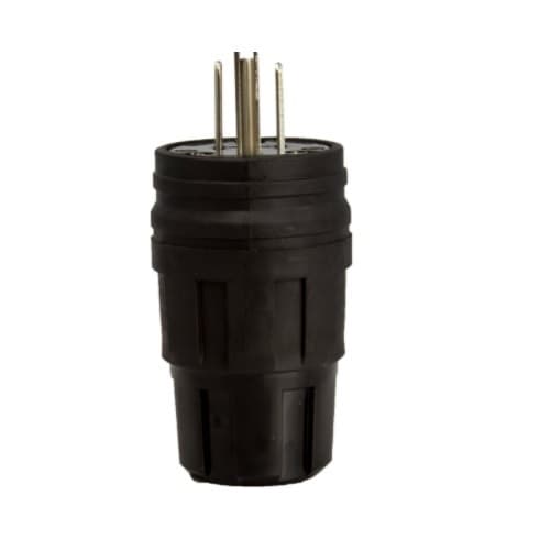 L5-20 NEMA Plug, Watertight, 2P/3W, 1 Ph, 125V, Medium, Black