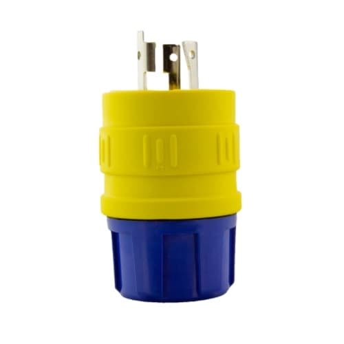 NEMA Plug, Perma-Grip, 2P/3W, 1 PH, 20A, 250V, Medium, Yellow