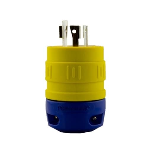Ericson NEMA Plug, Perma-Link, 2P/3W, 1 Ph, 20A, 277V, Medium, Yellow