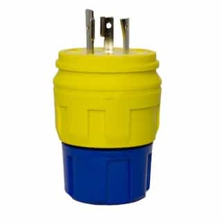 L7-20 NEMA Plug, Watertight, 2P/3W, 1 Ph, 277V, Medium, Yellow