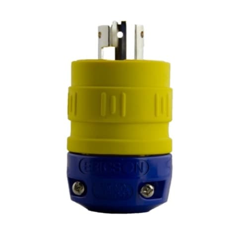 Perma-Link Plug, 10/20A, 250/600V, 3P/3W, 1PH, Medium, Yellow