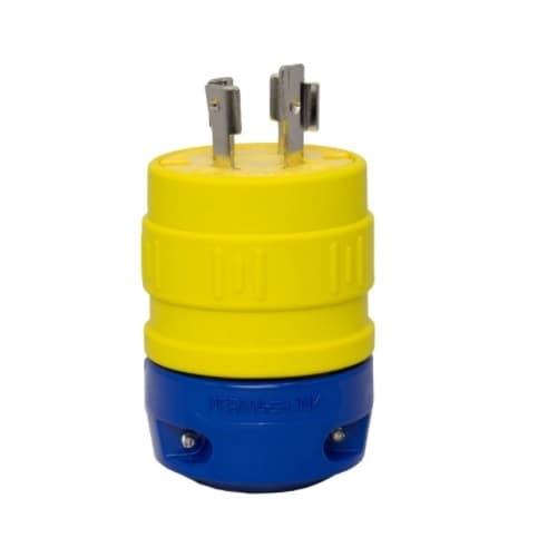 Ericson NEMA Plug, Perma-Link, 3P/4W, 1 Ph, 20A, 125/250V, Medium, Yellow
