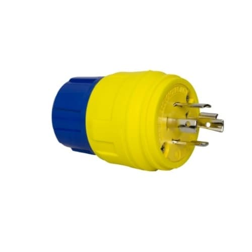 L15-20 NEMA Plug, Watertight, 3P/4W, 3 Ph, 250V, Medium, Yellow