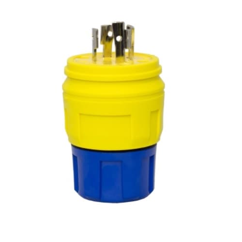 L16-20 NEMA Plug, Watertight, 3P/4W, 3 Ph, 480V, Medium, Yellow