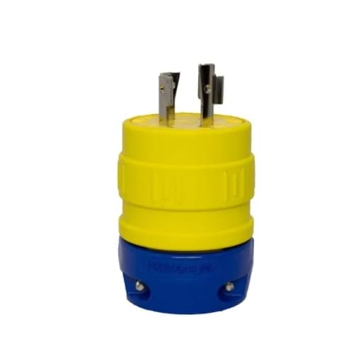 Non-NEMA Plug Perma-Link Plug, 20A, 125/208V, 3P/4W, 3PH, LG, Yellow