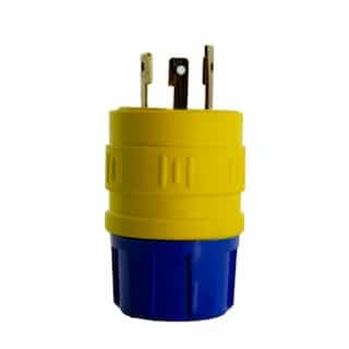 NEMA Plug, Perma-Grip, 2P/3W, 1 PH, 30A, 125V, Medium, Yellow