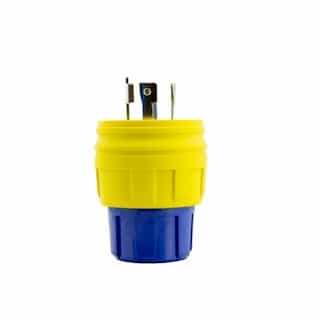 Ericson L16-30 NEMA Plug, Watertight, 3P/4W, 3 Ph, 480V, LG, Yellow