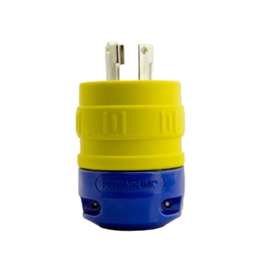Non-NEMA Plug Perma-Link Plug, 30A, 120/208V, 4P/4W, 3PH, LG, Yellow