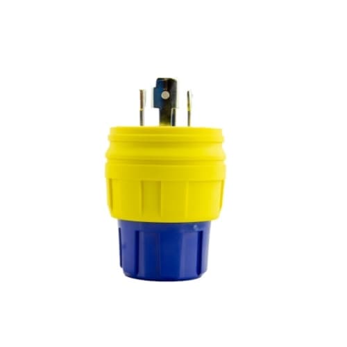 L18-30 NEMA Plug, Watertight, 3P/4W, 3 Ph, 120-208V, LG, Yellow