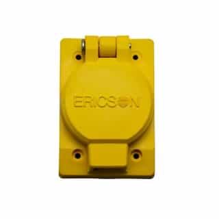 Ericson Single Flip Lid w/ FS Coverplate, 20-30A, 4 Wire Receptacle