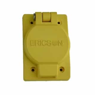 Ericson Single Flip Lid w/ FS Coverplate, Watertight, Female, NEMA L16-20R