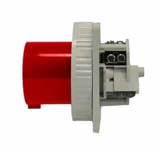20A Pin & Sleeve Straight Inlet, 480V, 1PH, 2P/3W, Red & Gray
