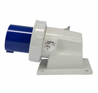 Ericson 20A Pin & Sleeve Watertight Angled Inlet, 1PH, 2P/3W, 250V, Blue/Gray