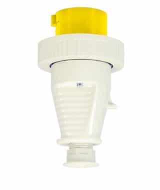 Ericson 20A Pin & Sleeve Watertight Plug, 1PH, 2P/3W, 125V, Yellow & Gray