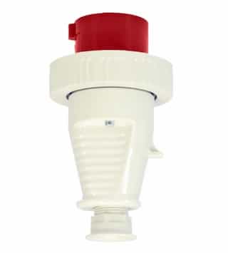 Ericson 20A Pin & Sleeve Watertight Plug, 1PH, 2P/3W, 480V, Red & Gray