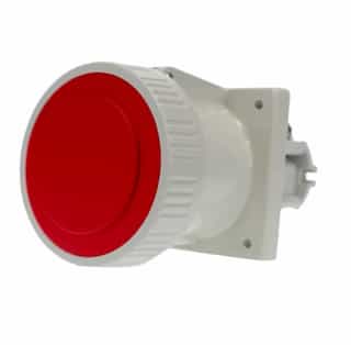 20A Pin & Sleeve Straight Receptacle, 1PH, 2P/3W, 480V, Red & Gray
