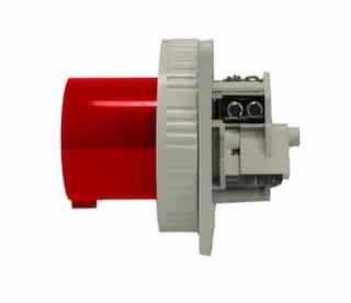 Ericson 30A Pin & Sleeve Straight Inlet, 1 Ph, 2P/3W, 480V, Red & Gray