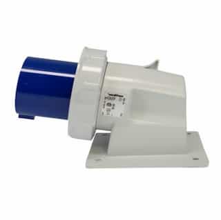 Ericson 30A Pin & Sleeve Watertight Angled Inlet, 1PH, 2P/3W, 250V, Blue/Gray