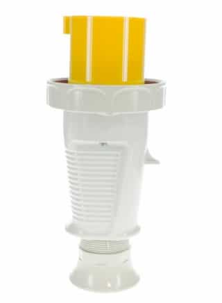 Ericson 30A Pin & Sleeve Plug, 1 Ph, 2P/3W, 125V, Yellow & Gray