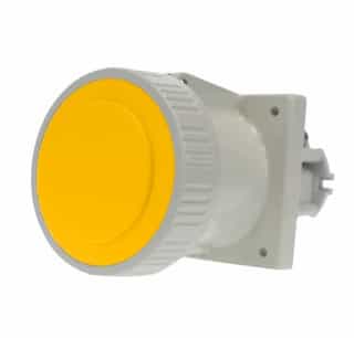 30A Pin & Sleeve Watertight Receptacle, 1PH, 2P/3W, 125V, Yellow/Gray