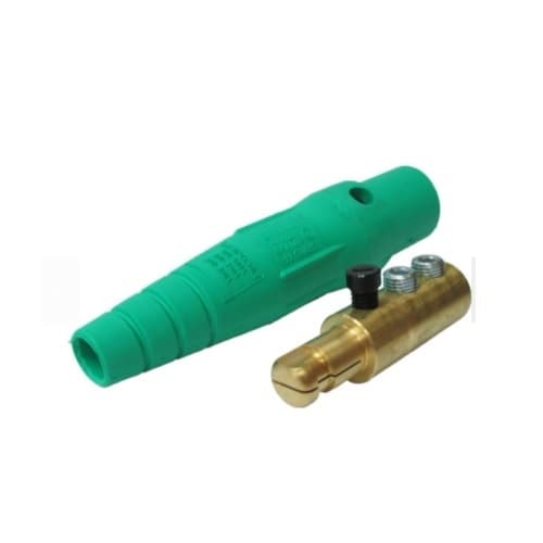 Ericson Female Inline Connector, Camlock 16 Series, 400 AWG, 480/600V, Green