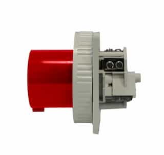 Ericson 20A Pin & Sleeve Straight Inlet, 3 Ph, 3P/4W, 480V, Red & Gray