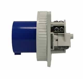 20A Pin & Sleeve Straight Inlet, 3PH, 3P/4W, 250V, Blue & Gray