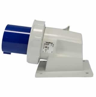 Ericson 20A Pin & Sleeve Watertight Angled Inlet, 1PH, 3P/4W, 125/250V, Blue