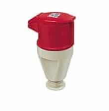20A Pin & Sleeve Angled Inlet, 3PH, 3P/4W, 480V, Red & Gray