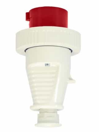 Ericson 20A Pin & Sleeve Plug, Watertight, 3PH, 3P/4W, 480V, Red & Gray