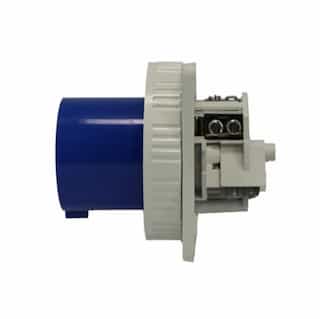 30A Pin & Sleeve Straight Inlet, 3 Ph, 3P/4W, 250V, Blue & Gray