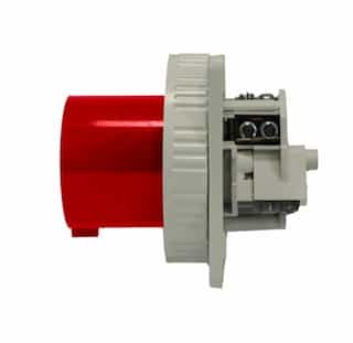 20A Pin & Sleeve Straight Inlet, 277/480V, 3PH, 4P/5W, Red & Gray
