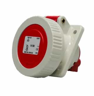 20A Pin & Sleeve Watertight Angled Receptacle, 4P/5W, 277/480V, Red