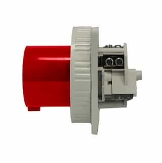 30A Pin & Sleeve Straight Inlet, 277/480V, 3PH, 4P/5W, Red & Gray