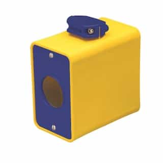 1-Gang Outlet Box w/ Clamp, Dual-Side, 1.39-in Single, Deep, Yellow