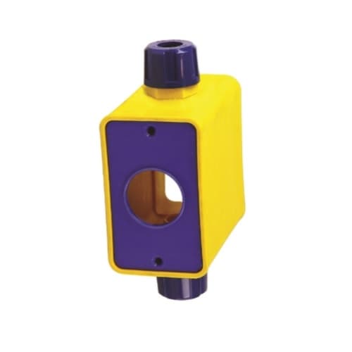 Ericson 1-Gang Outlet Box, Dual-Side, Feed-Thru, 1.39-in Single, Deep, Yellow
