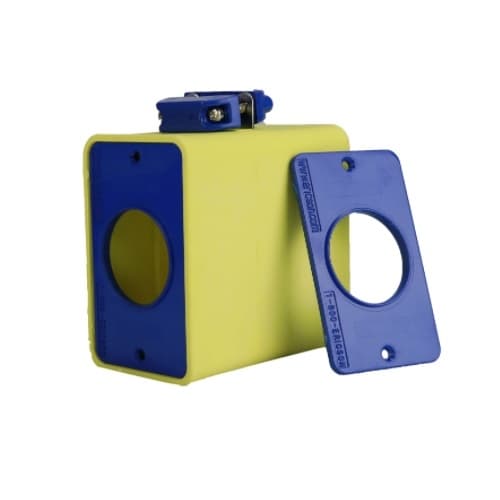 Ericson 1-Gang Outlet Box w/ Clamp, Dual-Side, 1.57-in Single, Deep, Yellow