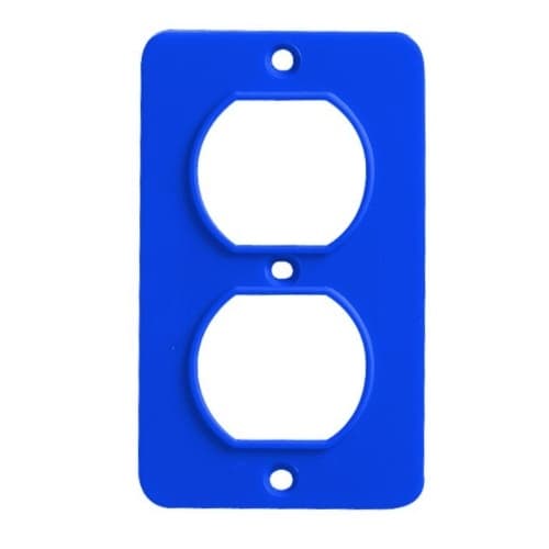 Ericson Coverplates for Dual-Side 1-Gang Outlet Box, Duplex, Blue
