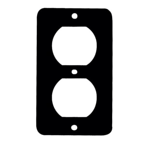 Ericson Coverplates for Dual-Side 1-Gang Outlet Box, Duplex, Black