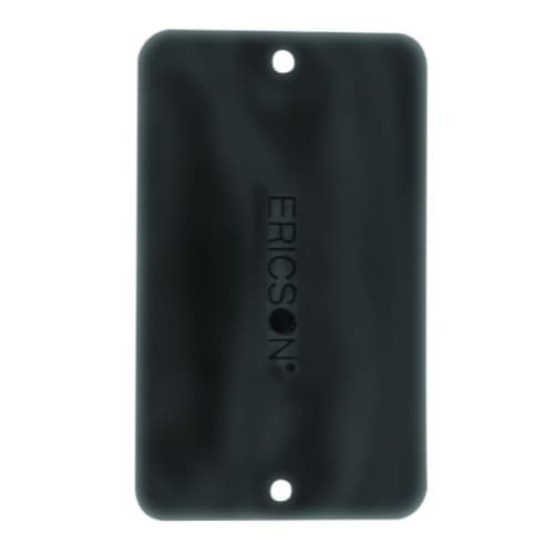 Ericson Coverplates for Dual-Side 1-Gang Outlet Box, Blank, Black