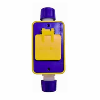 1-Gang Outlet Box w/ Grip, Dual, WR, Feed-Thru, 1.57-in, Deep, Yellow