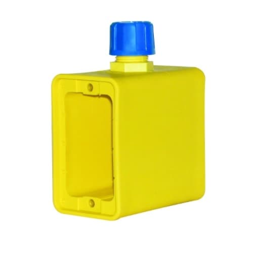 1-Gang Outlet Box w/ .5-in Cord Grip, WR, Deep, No Coverplates, Yellow