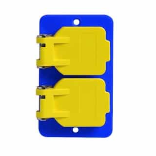 Flip Coverplates for Dual-Side 1-Gang Outlet Box, Duplex, Blue
