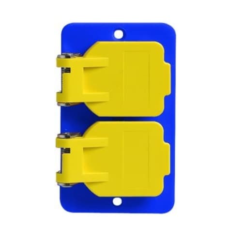 Ericson Flip Coverplates for Dual-Side 1-Gang Outlet Box, Duplex, Blue
