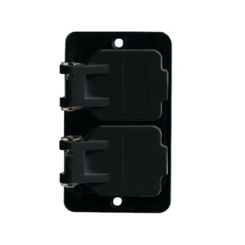 Flip Coverplates for Dual-Side 1-Gang Outlet Box, Duplex, Black