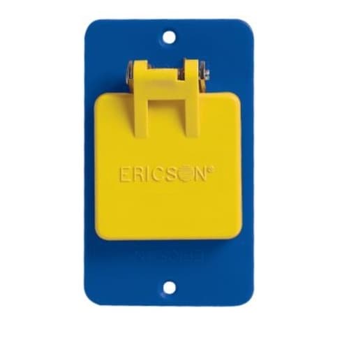 Ericson Flip Coverplates for Dual-Side 1-Gang Outlet Box, 1.39-in Single, Blue