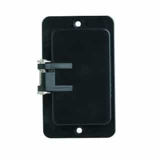 Flip Coverplates for Dual-Side 1-Gang Outlet Box, Duplex GFCI, Black