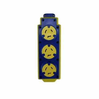 Portable Tri-Tap Outlet Box w/ NEMA L7-20R, 20A, 277V, Yellow