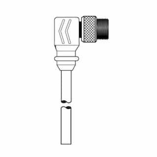 12-ft Micro-Sync, Dual Key, Single-End, Male, 90 Deg, 2-Pole, 4A, 300V